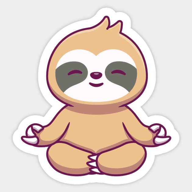 Cute Sloth Yoga Sticker by Catalyst Labs